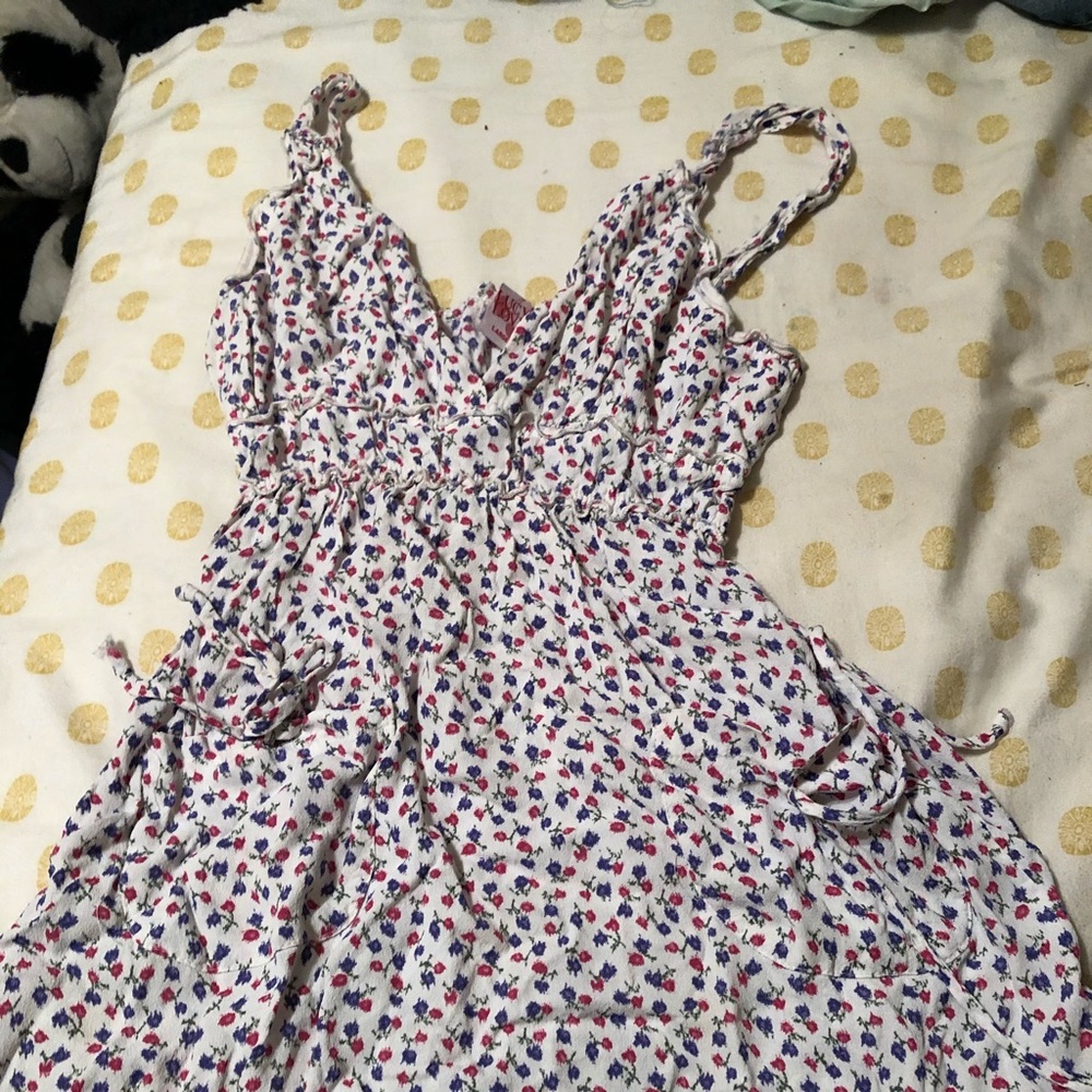 Lucy love plunging floral swim coverup